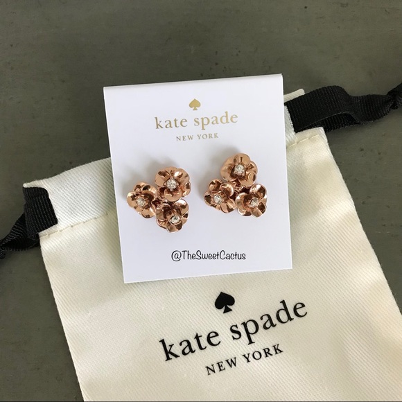 Kate Spade Shine On Flower Cluster Rose Earrings - Picture 8 of 8